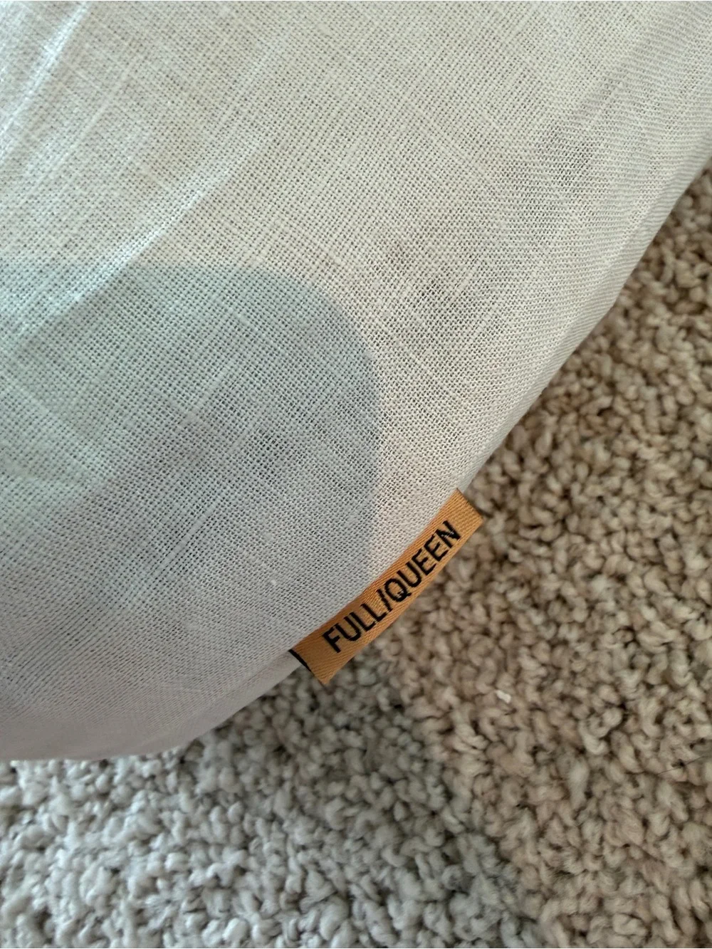 Quince Ivory European Linen Double Flange Duvet Cover Full/Queen